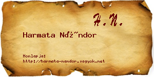 Harmata Nándor névjegykártya